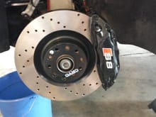Stoptech cryo drilled rotors with Hawk HPS pads and ECS tuning braided stainless brake lines