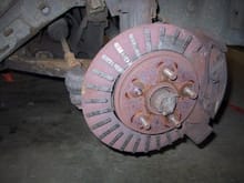 severely worn brake rotor