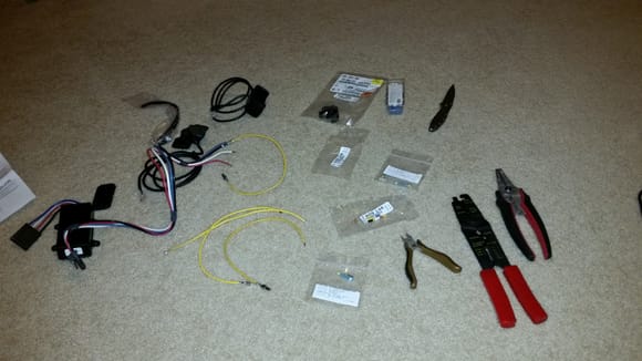 Tools and wiring bits for the brake controller in the 4.2