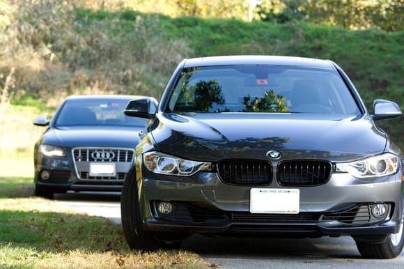 His 2014 BMW 328i & my 2011 S4 6MT in the background