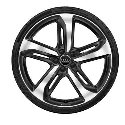2019 Audi 21" 5-spoke-Blade-design, Gloss black wheel
