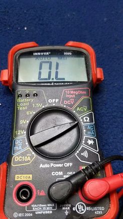 what should be seen checking from each wire to the case. This is an open or infinite resistance reading.
