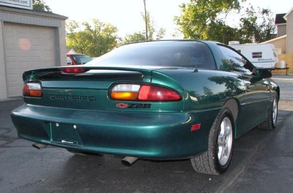 94 Drk Green Camaro Z28 - Rear Pass-side View