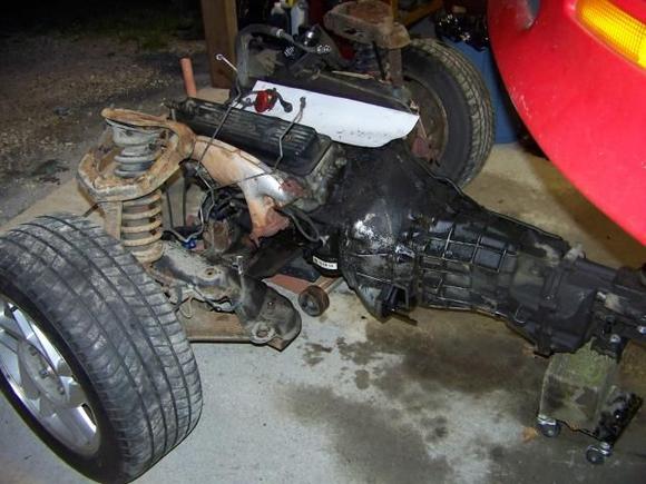 Craddle is out and look at all the grim every were lol
Transmission  Before Cleaning
