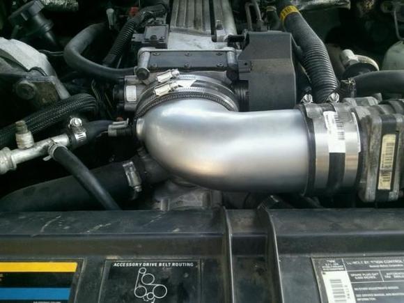 Installed cast aluminum air inlet elbow, original was busted.