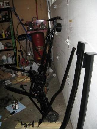 Rear End Parts Painted with Chassis Saver Paint. Also as seen the Frame Connectors... Yes it's only a 10 Bolt but it does have 410 Gears... ( ;