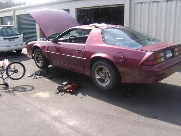 Tranny swap about 55deg that day