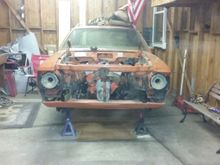 I've also been working on the grille. Got all the cracks,busted pieces repaired and added Gremlin man. Need to strip it and repaint.