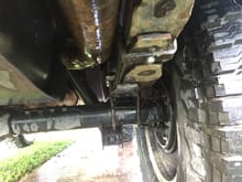 The bottom to leaf spring are moving from the pack. I think i did this yesterday when i went wheeling. I thought  i heard the tire hitting the fender but i am 99% sure this is the noise.
