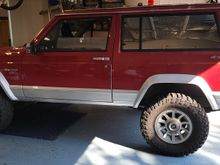 This is my 88 XJ before the turbin rims (they're original) reconditioned.