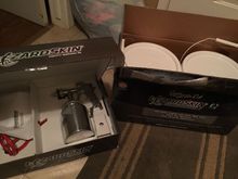 Man this stuff got here quick I got me two buckets of the insulation I'm waiting on the sound deadener now going to coat the roof with the insulation as well and just the floor with the deadener