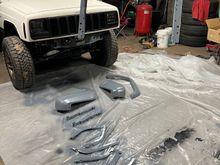 Body trim and hitch primed 