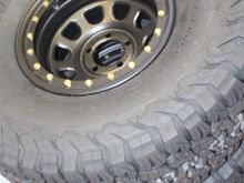 33 X 12.50's on 15's, the bead lip is going to be painted red to match the red and semi gloss black plan for the paint.