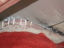 Looking from the inside looking at the top of the fender and the slits I made to allow for shaping to fit the outer skin.