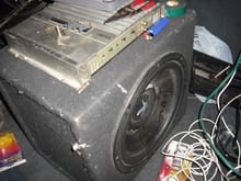 the amp and sup i put in the back (found out later amp was bad so i put the sub in my house)