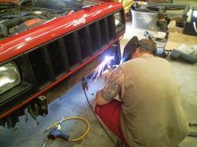puttin on the steel plate that hols the winch mount