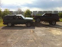 mine and a buddy's Jeep, pre lift