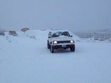Freak snowstorm in Vegas on the mountain inside the cloud.