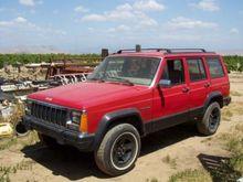 Jeep with new finders and sides painted black...