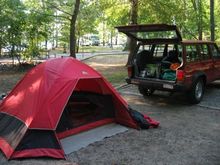 Camping with my son, Kerr lake N.C. 2007