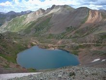On top of Hurricane Pass, Lake Como down below