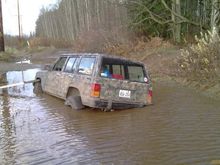 Stuck in a "puddle". Won a winch for this one :)