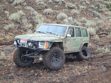 This was the very last run on 1ton steering. 
Broke and axle, a stock knuckle, ripped a sidewall. Winched for miles to get to were i could get my pickup to it to recover it.