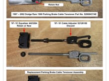 97-01 XJ Replacement Parking Brake Tensioner