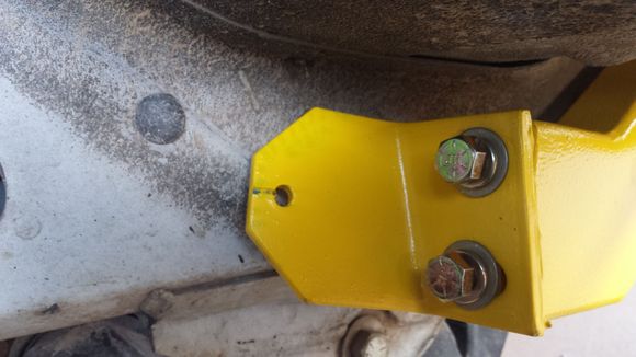 And mark for the weld seam on the front tab...