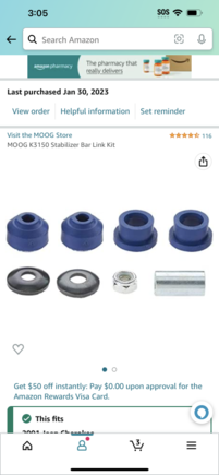 Sway bar link bushings x 2