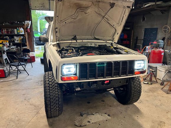 Testing the low beams 