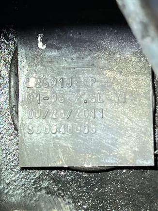 You can see the date on here, 9/20/11, which I’m guessing means the block was made on that date? I’m not sure if a machinist put that there to let someone know it was rebuilt or work was done to it? My boss seems inclined that it’s just a reman block. It would make sense because the head has more rust in the water passages than the block does. Can anyone tell me more info about this?