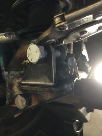 And welded it in. I added a couple washers tacked on for spacers.