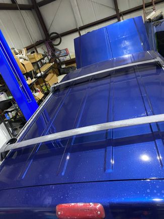 Cleaned, repaired and painted roof and hood. Now this Jeep paint shows it’s age