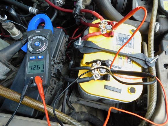 This is how my new Yellow Top battery reads with the engine off/not running.