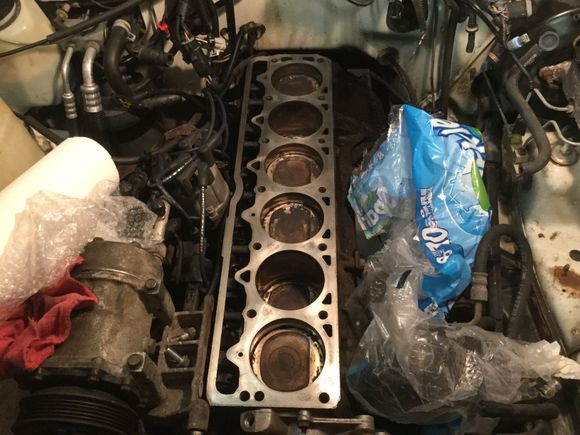 Heads off & decks clean.