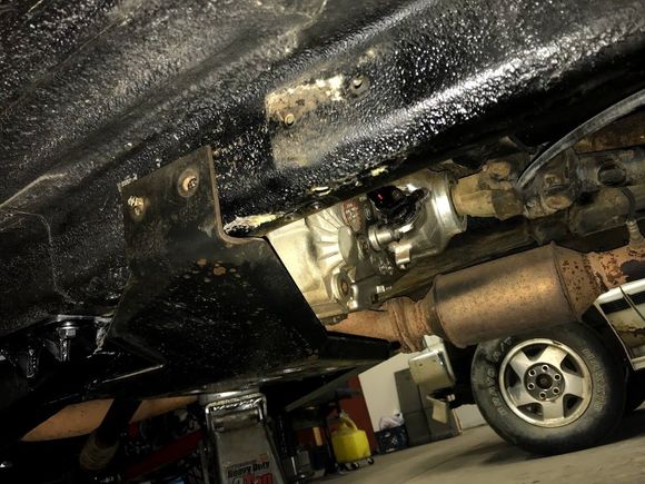 Mocking up the T-case skid. I ll have to fix this later on