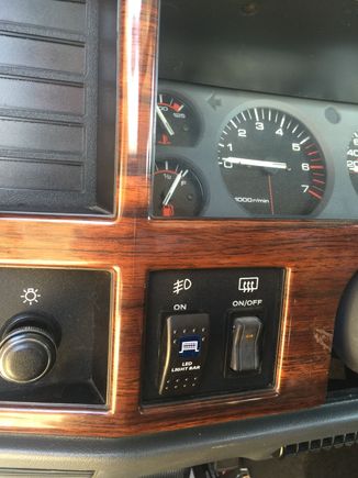 A toggle for the light bar wired up