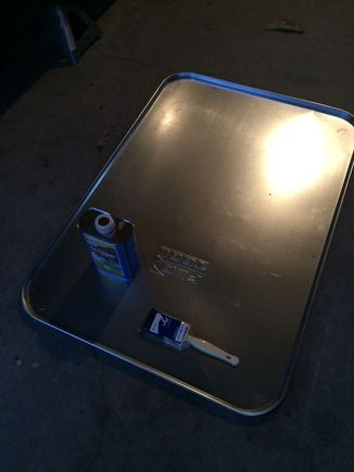 Get your paint stripper, paper towels, paint brush, plastic container, gloves and plastic razor.