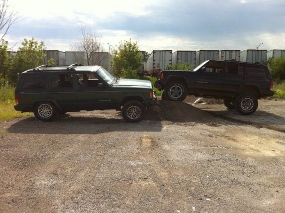 mine and a buddy's Jeep, pre lift
