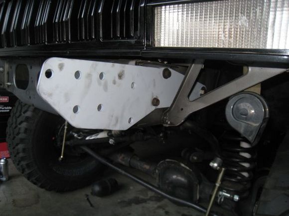 first bracket up, also doubles and a reinforcement plate for steering box