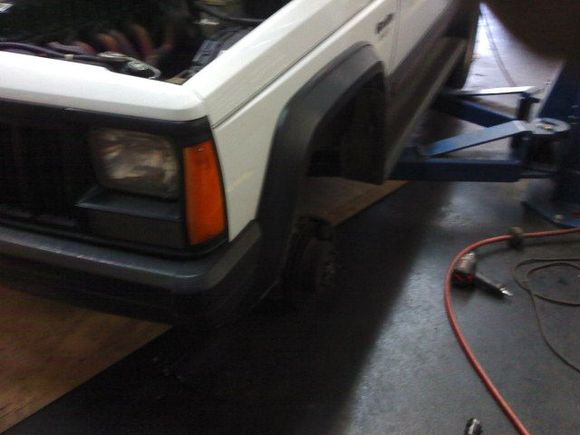 Removed wheels to get my lift to go lower...