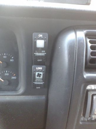 winch power switch and fan switch for both fans