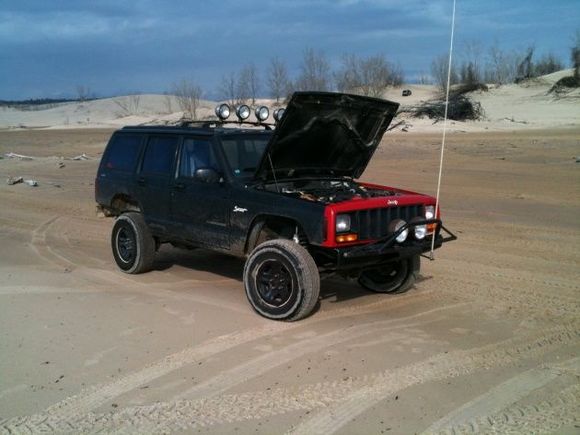 She was runnin a little warm so went to the lake shore to let her cool off :-)