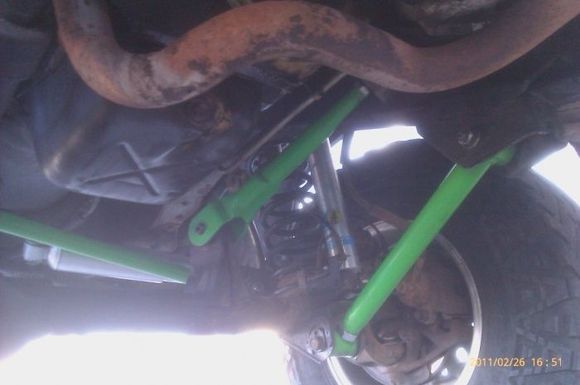 My MEBUILT 4 link and trac bar. OME stabilizer. Biltstien 5100's
