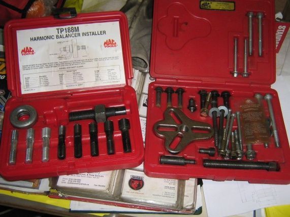 Don't try this at home without the tools kits of a trained professional. Harmonic damper removal tool is relatively common. The real trick to make the job sweet is the install kit. Puts the damper back on square, easy, no cuss, no fuss.