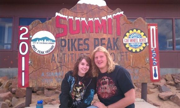 my boyfriend and i at the top of pikes peak