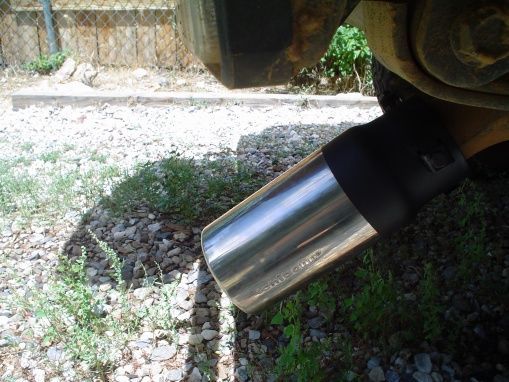 exhaust tip close up.