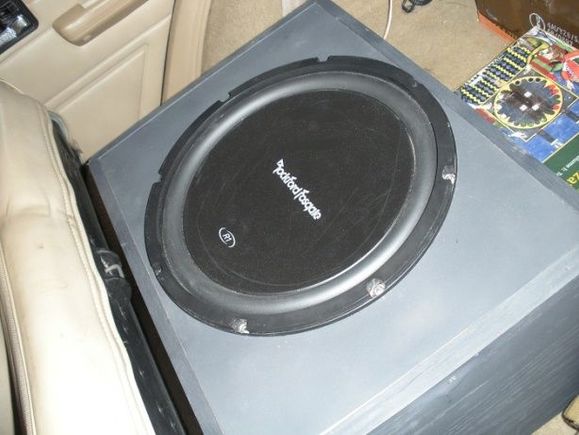 12" R1 in a homebrew sealed box.