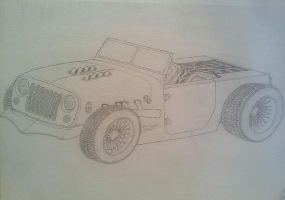 A JK wrangler turned old school hot rod named "Rodler".